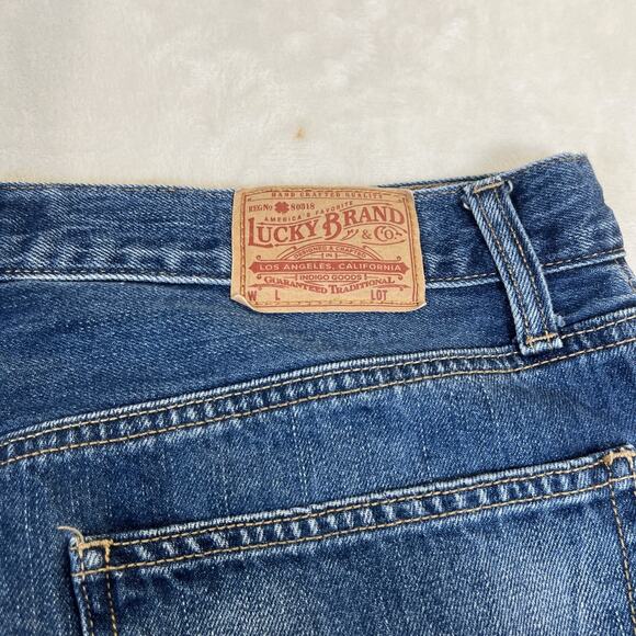 Lucky Brand Jeans Mini Skirt Womens 10/30 Blue Denim Raw Hem Distressed Festival - Picture 8 of 9